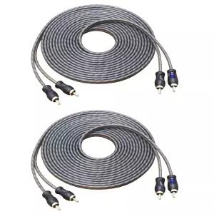 RECOIL RCI217-2 99.99 무산소 구리 17피트 2채널 RCA 오디오 케이블 트위스트 페어 및 노이즈 감소 2팩