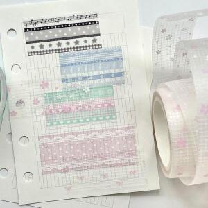 귀여운 소금 시리즈 테이프 플래시 샌드 핸드 계정 데코 콜라주 플래너 DIY 학교 문구 스티커