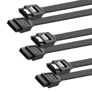 SSD HDD 데이터용 Mbiydeg SATA 케이블 III 하드 드라이브 CD 드라이버 라이터 블랙에 호환되는 3개의 PCS