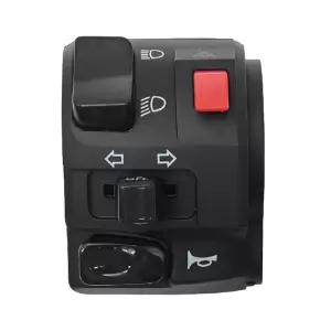 ATV 오토바이용 Anxingo 7/8 22mm 좌측 핸들바 스위치 경적 방향 지시등 경고등