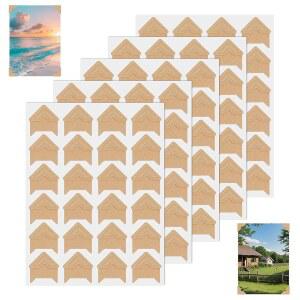120피스 무산 자가 접착 사진 코너 5매 프리미엄 스크랩북 장착 스티커, DIY 스크랩북, 앨범, 저널, 다이어리 및 액자(브라운)