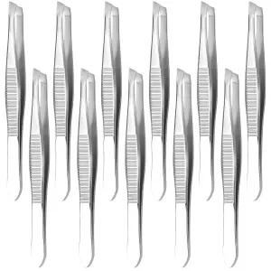 여성용 눈썹 족집게 12개입 - 하트형 집게가 달린 3.5인치 스테인리스 스틸 족집게로 얼굴 털 제거 쉬운