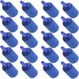 수족관 수경 재배를 위한 50팩 1인치 에어 스톤 블루 실린더 버블 디퓨저 어항 버블러 펌프 액세서리