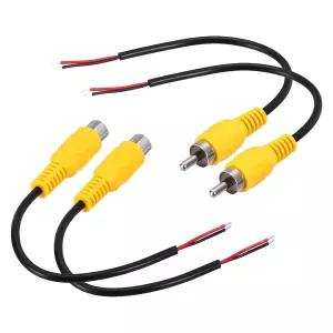 uxcell 4개 6인치 평면 RCA 남성 플러그 잭 커넥터 어댑터를 베어 와이어에 연결하는 앰프 스피커 와이어용