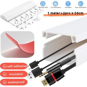 와이어 코드 커버 페인트 가능 케이블 컨실러 Hider Cord 레이스웨이 관리  PVC 트렁킹 채널 슬리브