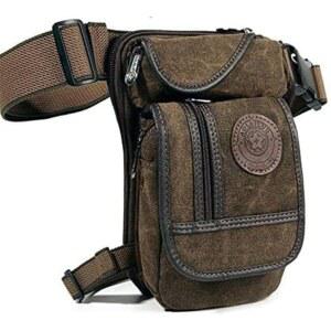 [미국배송] 캔버스 드롭 레그 백 아웃도어 허리 팩 남성용 여성 전술 군용 오토바이 자전거 사이클링 멀티 포켓 패니 파우치 여행 등산 허벅지 가방