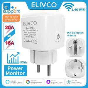 eWelink 16A/20A 스마트 플러그 WiFi EU 소켓  전력 모니터링 타이밍 기능 지원 Alexa Google 홈 Alice Sma