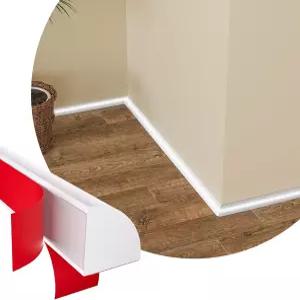 유연한 쿼터 라운드 몰딩 - 118인치 필 앤 스틱 고무 트림 자체 접착식 욕조 가장자리 벽 바닥 모서리 계단
