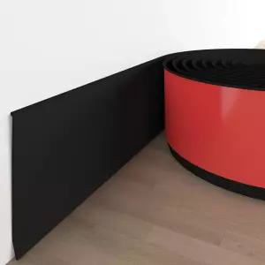 트리도툴 비닐 벽 베이스 몰딩 트림 4인치 유연한 자가 접착 고무 필 앤 스틱 디자인(20피트 검은색)