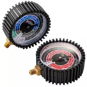 R1234YF 냉동 압력 게이지 고온 및 저온 매니폴드 키트(1 /8 수컷 NPT 하부 마운트 500 PSI 80mm 에어컨