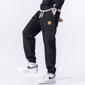 EAMT 남성 배기핏 청바지 봄여름 와이드핏 배기 데님팬츠 허리 밴딩 긴바지 YJ5