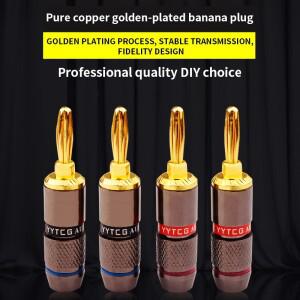YYTCG 8피스 바나나 플러그 금도금 용접 없음 스피커 커넥터 어댑터 오디오 와이어