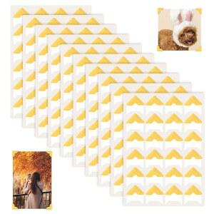 LIQWEI 스크랩북용 사진 코너 240개, 자체 접착 그림 스티커, 골드 웨딩 스크랩북 장착 DIY 스크랩북, 앨범, 메모리 북, 다이어리용