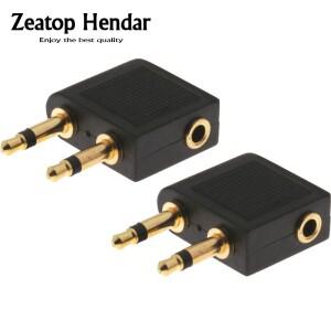 3.5mm 암-듀얼 수 플러그 오디오 커넥터 어댑터  비행기 여행 헤드폰 이어폰용 모노 항공 잭  2 개