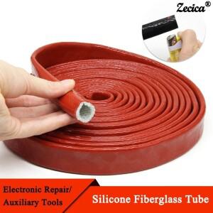 실리콘 유리 섬유 튜브 고온 내성 송진 코팅 편조 내화 슬리브  난연 케이싱 파이프