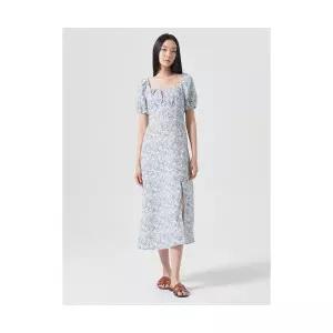 매장정품 에잇세컨즈 8SECONDS 퍼프소매 패턴 롱 원피스 스카이블루 (324571EY4Q) 324571EY4Q 629849