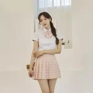교복치마 학생복 베이비핑크체크 스커트 치마 교복 여 COH7+9CAk