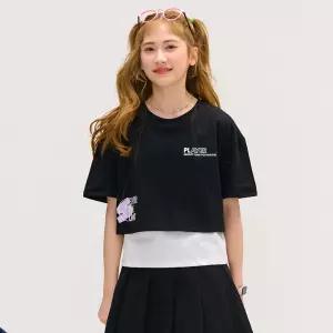 오션스카이 2color여아 뒷판 사선 트임 레이어드 반팔 T-shirt - 멀티 JSET_DBJG5878D 937278