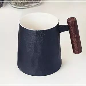 우드손잡이 머그컵 블랙 집들이선물 귀여운 답례품 WW9E439F