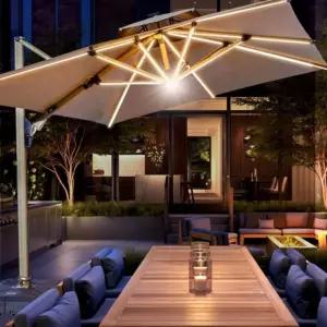대형 파라솔 사각 그늘막 감성 LED 야외 방수 초대형 폴딩