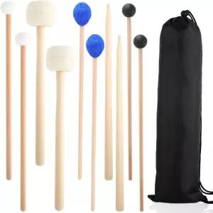 5쌍 드럼 망치 키트 타악기 스틱 글로켄스필 팀파니 마림바 악기 실로폰 고무 펠트 헤드 스틸 액세서리