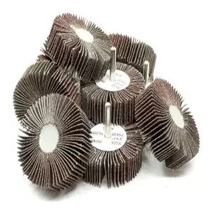 벤치마크 연마제 알루미늄 산화물 3인치 플랩 휠 - 디버링 샌딩 연마 페인트 제거를 위한 1 u201D 길이 /4