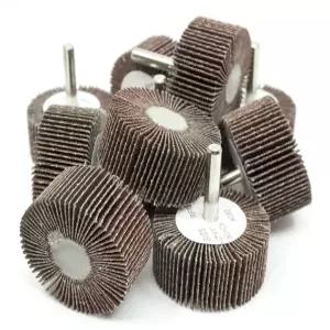 벤치마크 연마재 2 x 1 알루미늄 산화물 플랩 휠 /4 섕크 장착 목공 연마 연마용 녹 페인트 제거(10팩) -