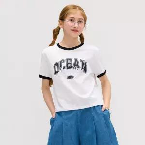 오션스카이 3color여아 레터링 배색 링거 반팔 T-shirt - 멀티 JSET_DBJG5871D 937239