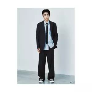 매장정품 에잇세컨즈 8SECONDS 코튼 나일론 세미 와이드핏 셋업 팬츠 네이비 215421BY1R 612833