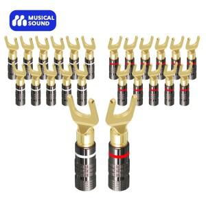 2/4/12/24피스 스피커 바나나 플러그 오디오 커넥터 비디오 어댑터 용 4mm Hifi 잭 와이어 케이블