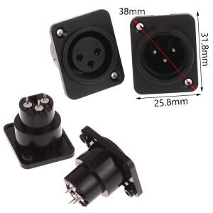 XLR 수 암 패널 오디오 마이크 잭 플러그 커넥터  스트레이트 풋 플라스틱 카론 시트  3 핀  1 개