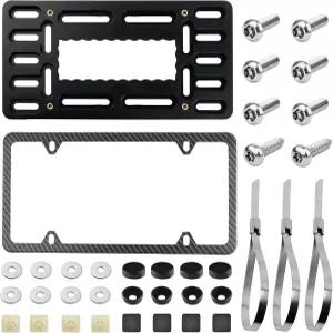 전면 번호판 프레임 키트 플레이트용 장착 하드웨어가 있는 스테인리스 스틸 커버 고정 및 자동차 장식