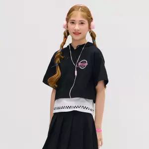 오션스카이 2color여아 크롭 레이어드 후드 반팔 T-shirt - 멀티 JSET_DBJG5879D 937191