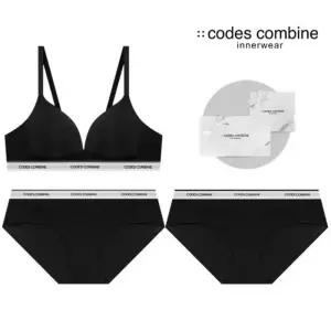 [매장정품] 코데즈컴바인 이너웨어 [선물포장]컴포트올퓨징노와이어[브라1+팬티2]세트CEWBRBP114BK4