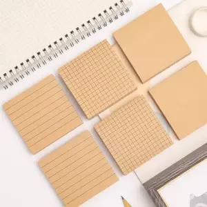 점착식 크라프트 메모지 무지 모눈 유선 스티커 탁상용 사무용 문구