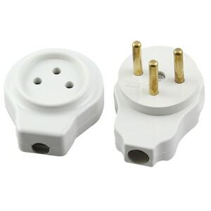 흰색 이스라엘 남성 여성 어셈블리 와이어링 전원 플러그 소켓  파키스탄 유럽 3 핀 트라이프롱 도킹 커넥