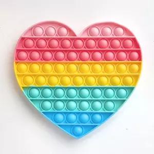 파스텔 레인보우 중형 하트 초대형 팝잇 푸쉬팝 팝잇/촉감 놀이 스트레스 해소 영 유아 장난감 감각 팝잇