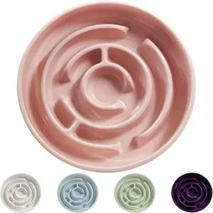 세라믹 슬로우 피더 개 볼 중소형 품종용 애완동물 1.5컵 퍼즐 사료 접시 걸핑 방지 블롯 질식