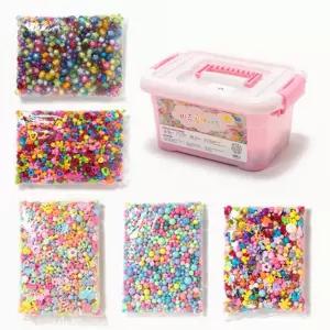 대용량 비즈 세트/알파벳비즈/키링재료/목걸이/아크릴/시드/컬러/펄러비즈/보석/구슬/키링비즈/재료/비즈