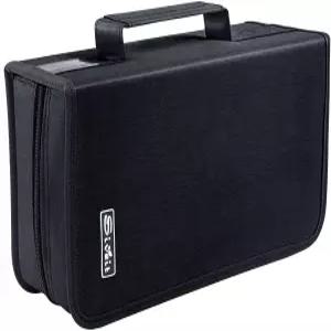 Siveit CD 케이스 DVD 보관함 CD/DVD 지갑 128 용량 정리함 바인더 가정용 휴대용 지갑(블랙 블랙)