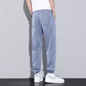 아이언하트 면 청 남자 남사친 여름 캐주얼 데님바지 긴바지 배기핏 청바지 봄가을 와이드핏 배기 9부 KKE3