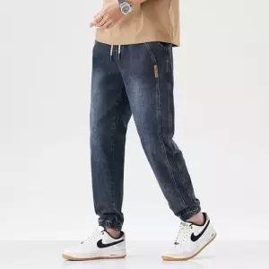 아이언하트 남성 남사친 여름 빈티지 캐주얼 가을 데님바지 배기핏 청바지 와이드 조거 스트링 스판 배기 K