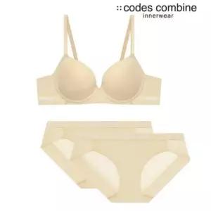 [매장정품] 코데즈컴바인 이너웨어 편안한 노와이어 스킨 브라1+팬티2 세트 (CEWBRBP162SK)