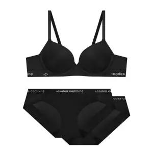 [매장정품] 코데즈컴바인 이너웨어 베이직노와이어 브라1+팬티2 세트(CEWBRBPBP162BK)