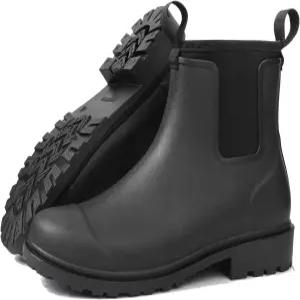 DKSUKO 여성용 데크 부츠 방수 발목 레인 미끄럼 방지 고무 낚시 보트 원예 농업용 야외 작업화