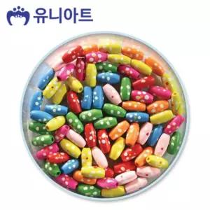 유니아트 5000통 (모양비즈 5번) 나무비즈 (타원꽃) (P0000BGC)/비즈/보석/반지/부자재/키링/오링/재료