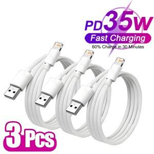 PD 35W USB 케이블  apple 호환 iphone 호환 16 15 14 13 12 11 Pro Max 8 Plus XR XS 고속 충전 C 날짜 와