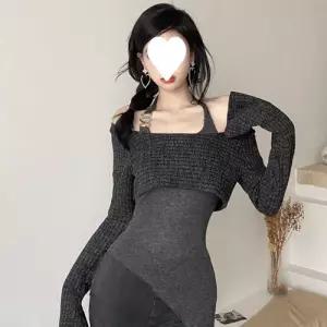 여사친 이너 투피스 상의 슬림핏 민소매티 가식 레이어드 언밸런스 긴팔 KS1