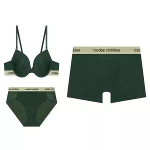 [매장정품] 코데즈컴바인 이너웨어 베이직 남녀커플 브라+팬티+드로즈 세트 (CEWBRBPDR961DGR)
