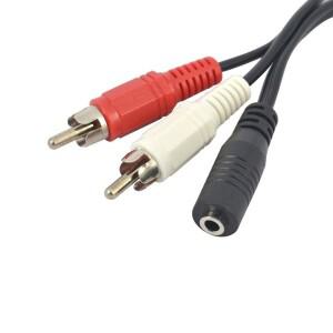 3.5mm 잭-2RCA 케이블 스테레오 오디오 잭 수 소켓  헤드폰 AUX Y 어댑터 DVD 앰프용